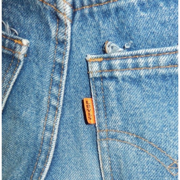 Vintage Levis 418 Orange Tab Jeans Kids 10 (22x23 1/4) Slim Straight Made In USA - Picture 3 of 9